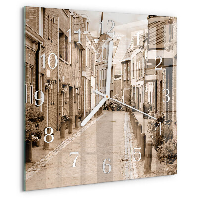 Square wall clock Sepia Avenue
