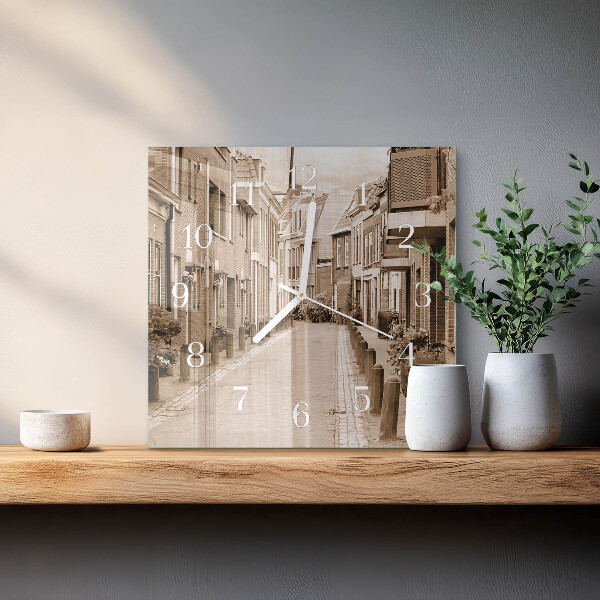 Square wall clock Sepia Avenue