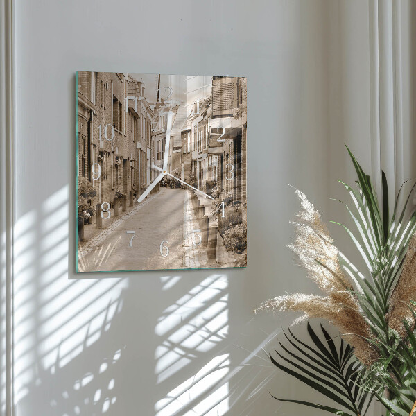 Square wall clock Sepia Avenue