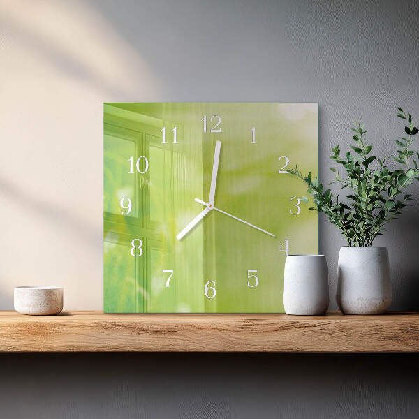 Square wall clock Grass