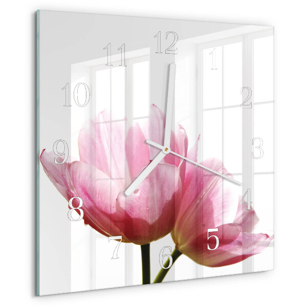 Square wall clock Tulips