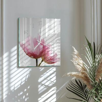 Square wall clock Tulips