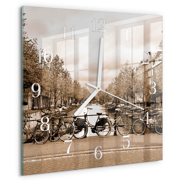 Square wall clock Amsterdam Sepia