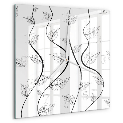 Square wall clock The Art of Leaves