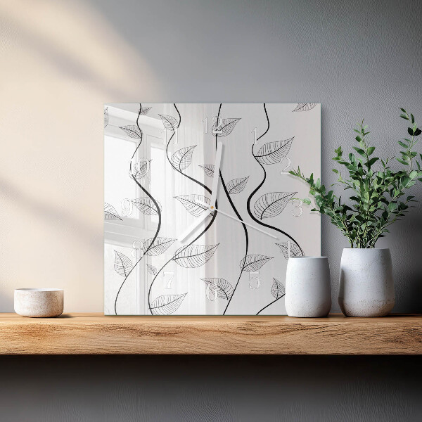 Square wall clock The Art of Leaves