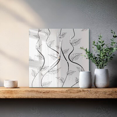 Square wall clock The Art of Leaves