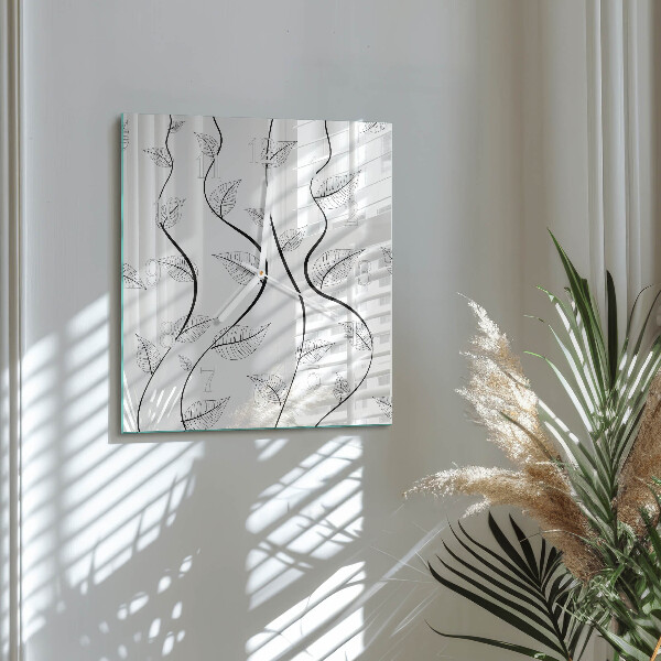 Square wall clock The Art of Leaves