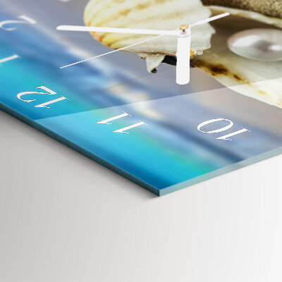 Square wall clock Shell Pearl