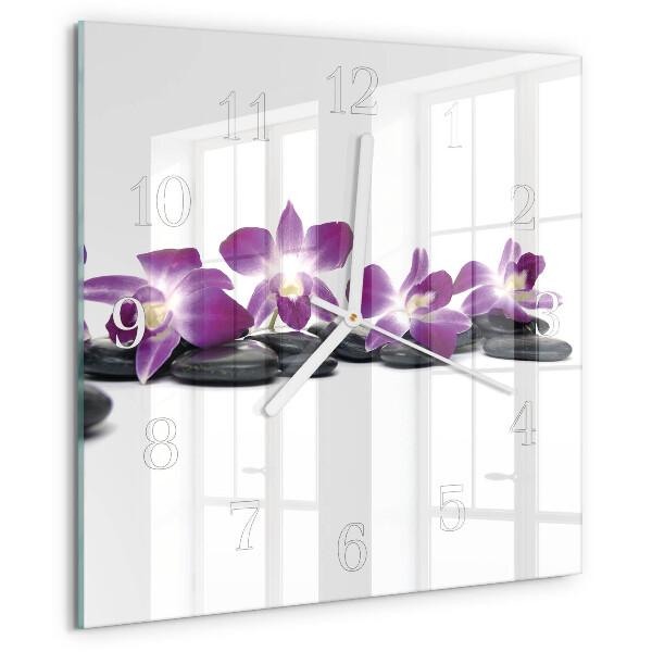 Square wall clock Orchid