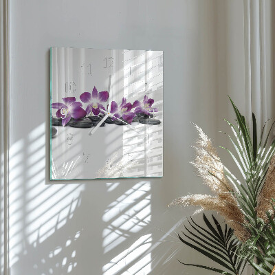 Square wall clock Orchid