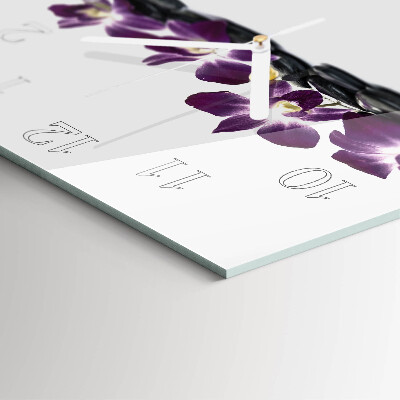 Square wall clock Orchid