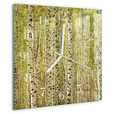 Square wall clock Birch Forest