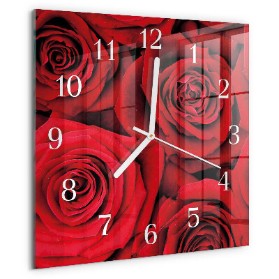 Square wall clock Roses