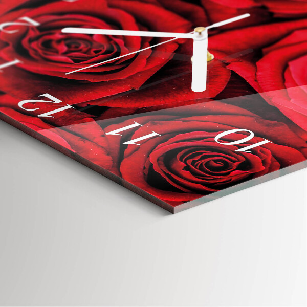 Square wall clock Roses