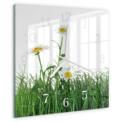 Square wall clock Daisies