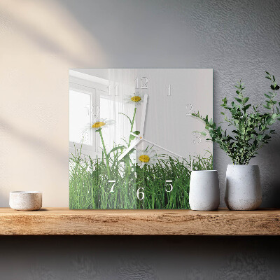 Square wall clock Daisies