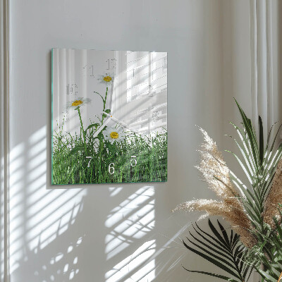 Square wall clock Daisies