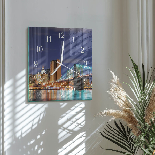 Square wall clock Horizontal Bridge