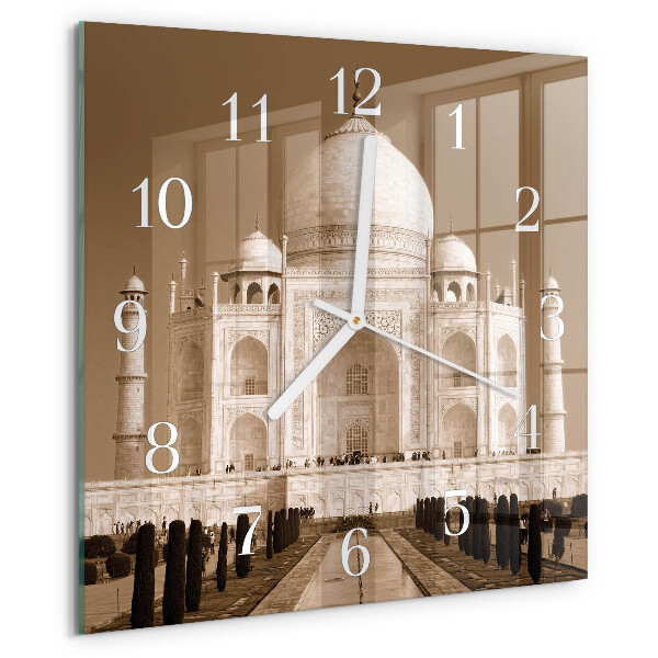 Square wall clock Taj Mahal Sepia