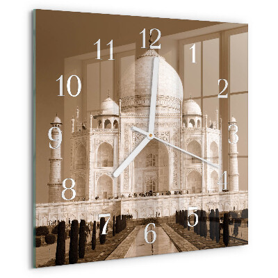 Square wall clock Taj Mahal Sepia