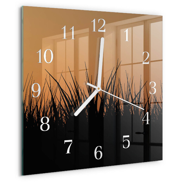 Square wall clock Grass