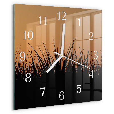 Square wall clock Grass