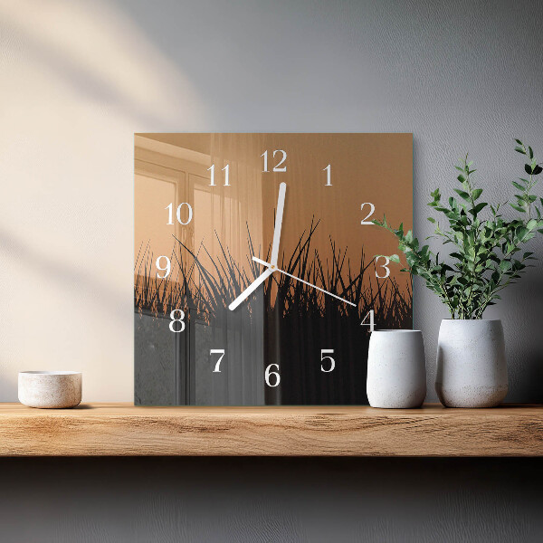 Square wall clock Grass