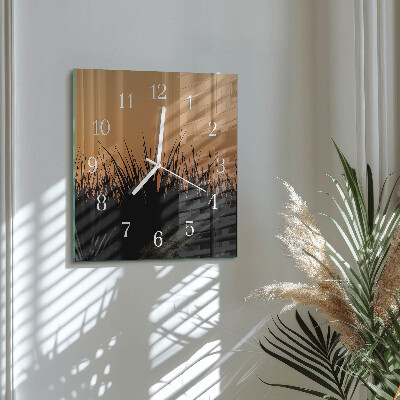 Square wall clock Grass