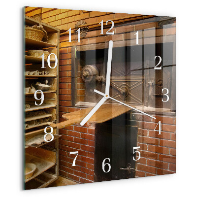 Square wall clock Bread Oven