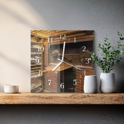 Square wall clock Bread Oven