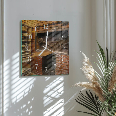 Square wall clock Bread Oven