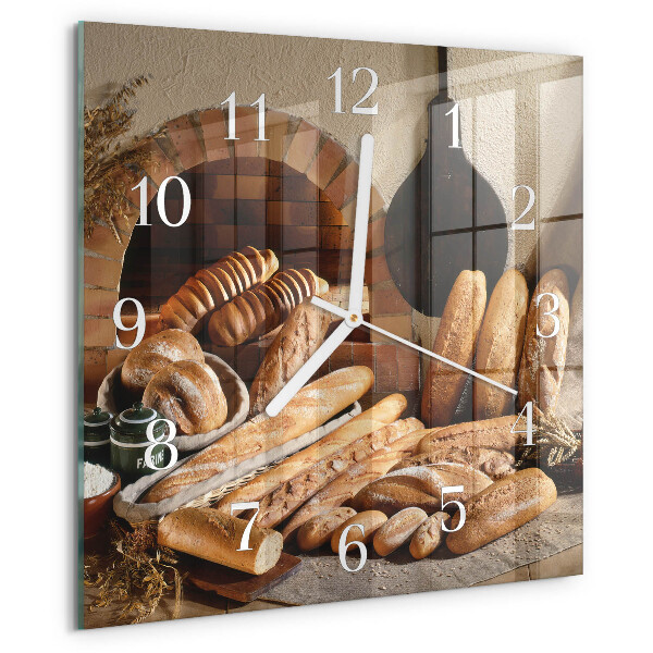 Square wall clock Bread