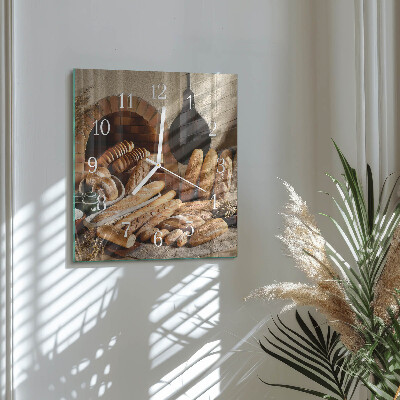 Square wall clock Bread