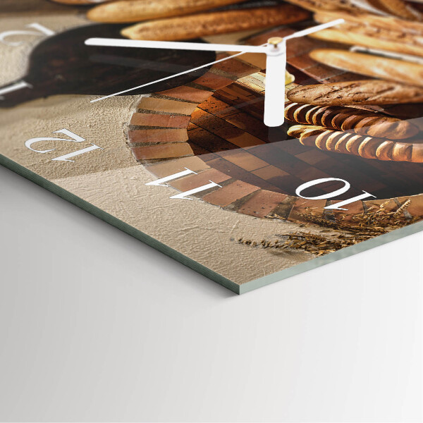 Square wall clock Bread