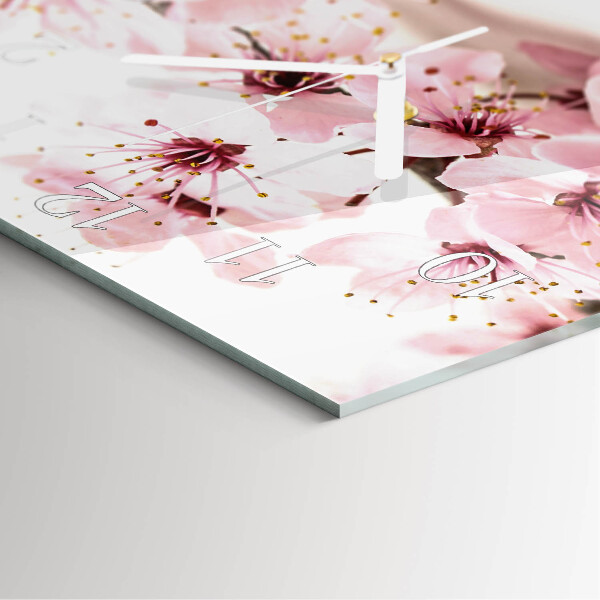 Square wall clock Flowers