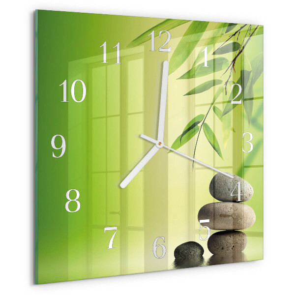 Square wall clock Bamboo Stones