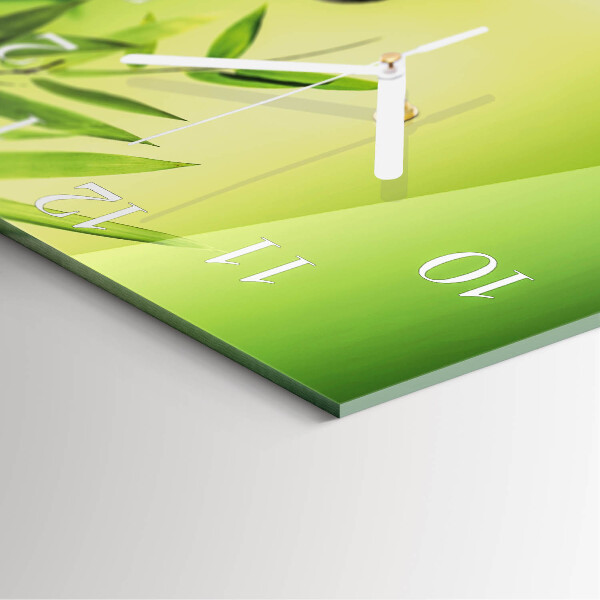 Square wall clock Bamboo Stones