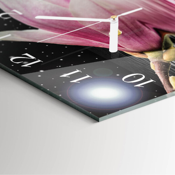 Square wall clock Magnolia Flower