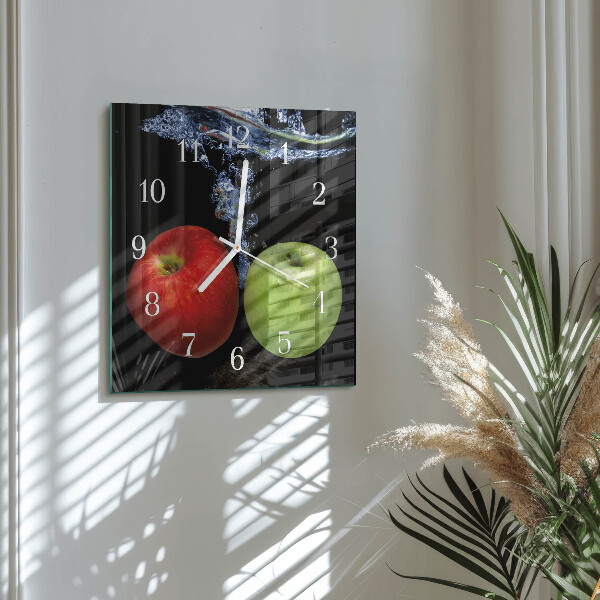 Square wall clock Apples