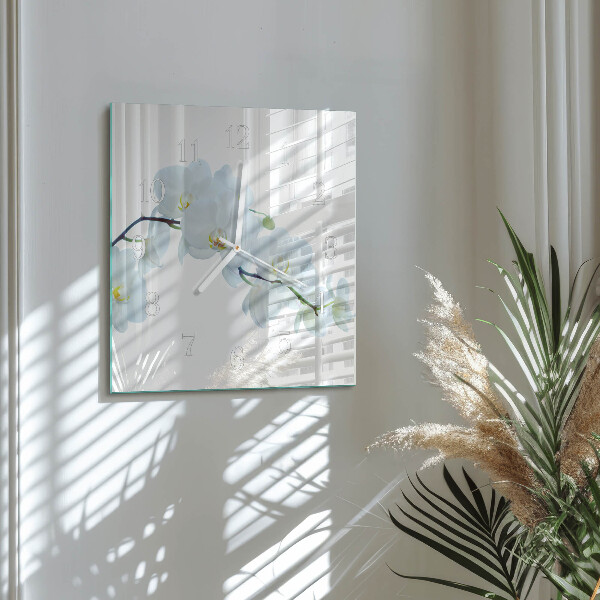 Square wall clock Orchid
