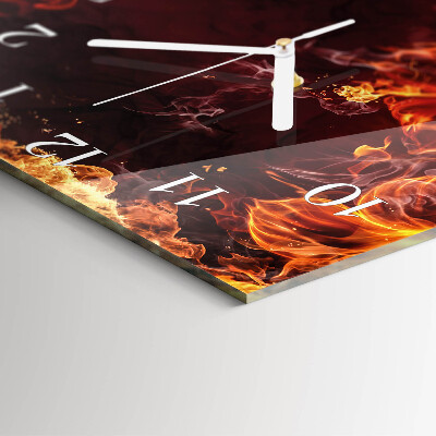 Square wall clock Flowers of Fire