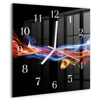 Square wall clock Abstract Smoke