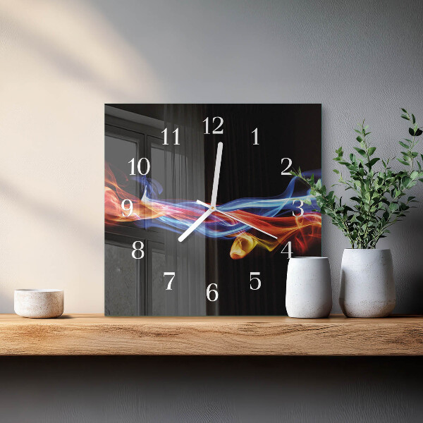 Square wall clock Abstract Smoke