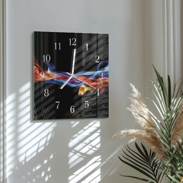 Square wall clock Abstract Smoke