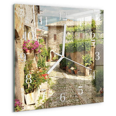 Square wall clock Flowers Alley