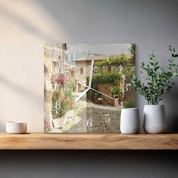 Square wall clock Flowers Alley
