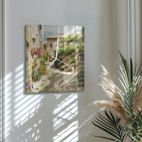 Square wall clock Flowers Alley