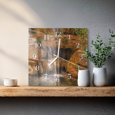 Square wall clock Waterfall