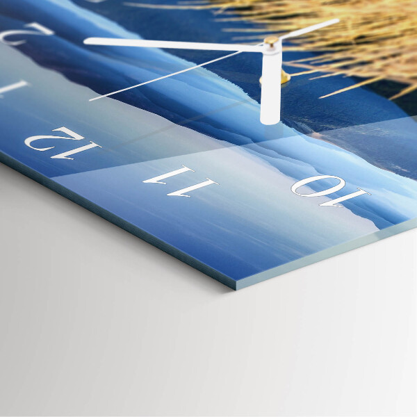 Square wall clock Mountains Grass
