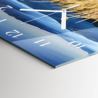 Square wall clock Mountains Grass
